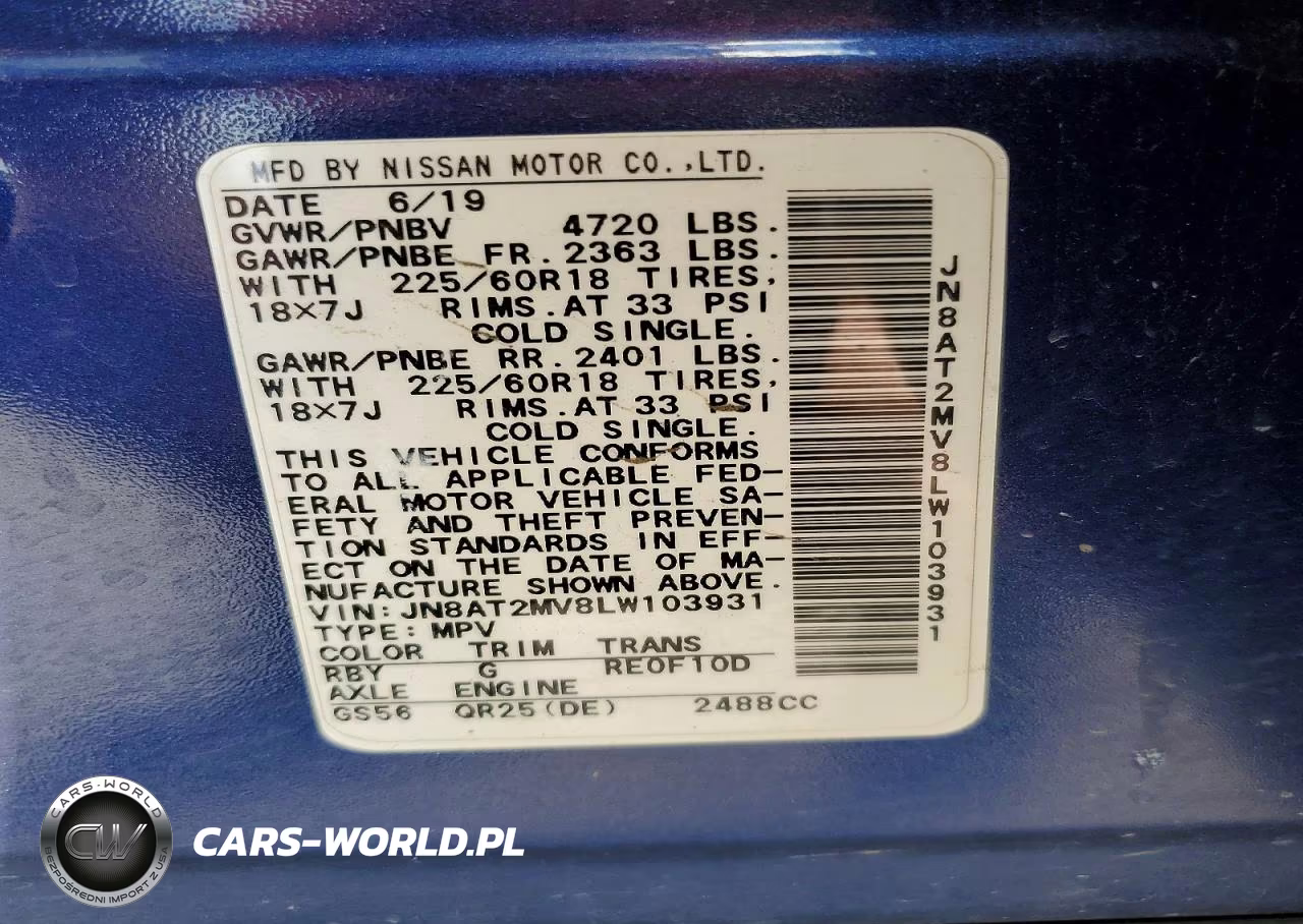 2020 Nissan Rogue Sv VIN:JN8AT2MV8LW103931 - 13