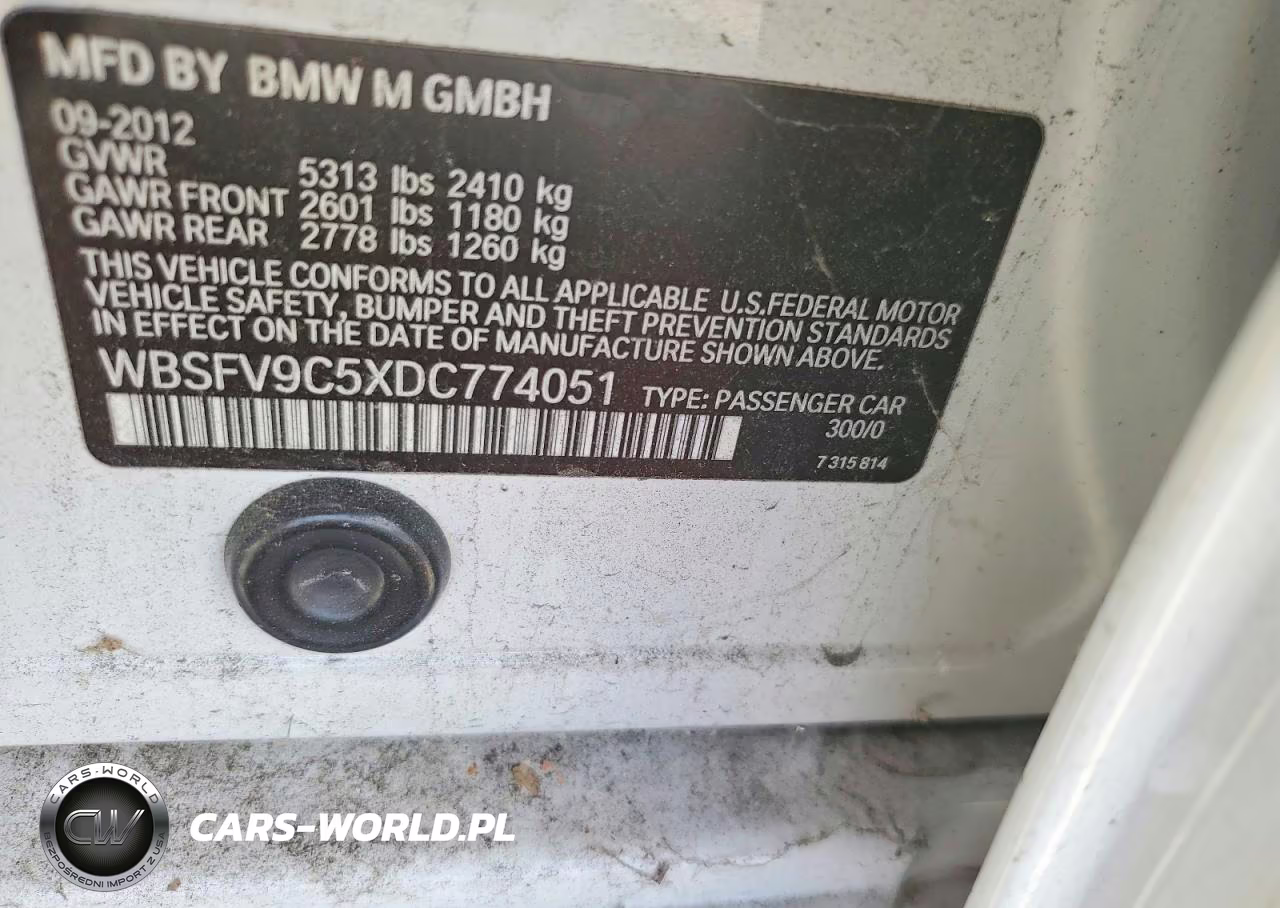 2013 BMW M5 VIN:WBSFV9C5XDC774051 - 12