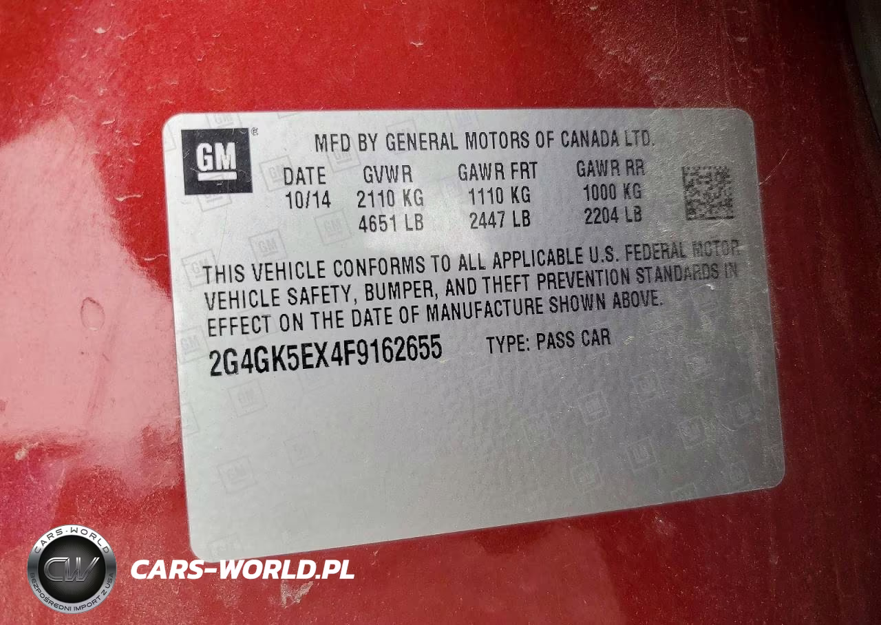 2015 Buick Regal VIN:2G4GK5EX4F9162655 - 12