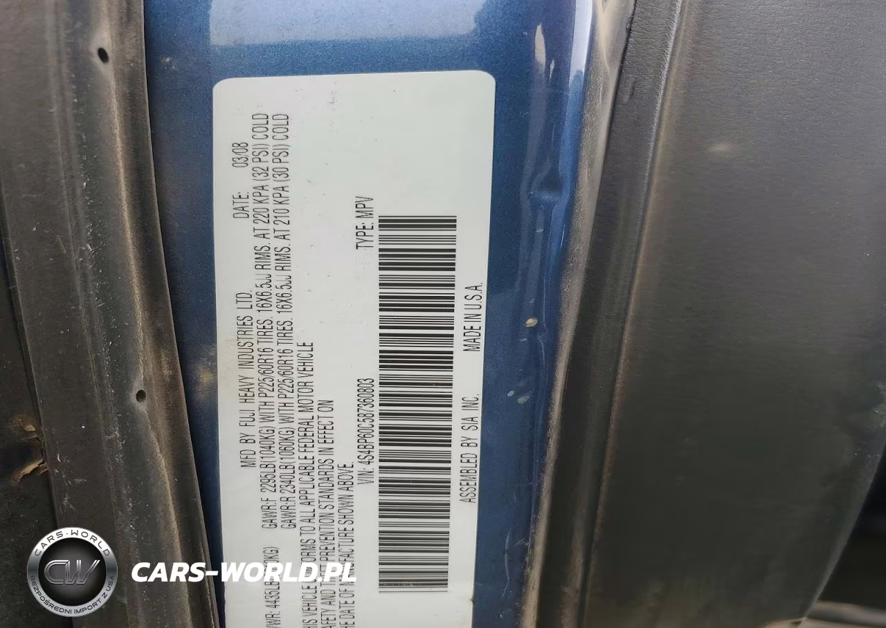 2008 Subaru Outback VIN:4S4BP60C587360803 - 12