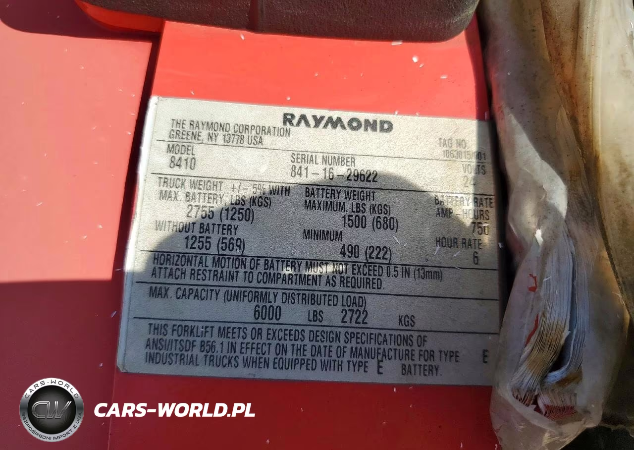 2016 Raymond 8410 Pallet Jack VIN:00000008411629622 - 10
