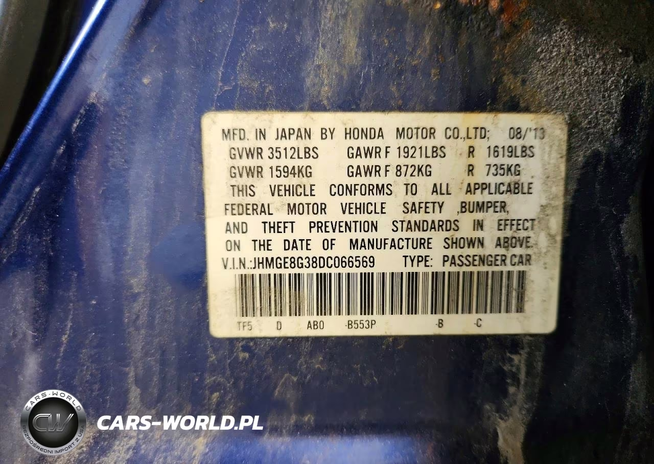 2013 Honda Fit VIN:JHMGE8G38DC066569 - 12