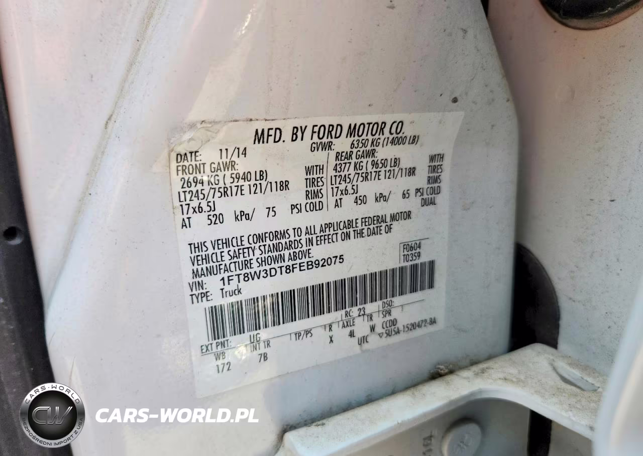 2015 Ford F350 Super Duty VIN:1FT8W3DT8FEB92075 - 13