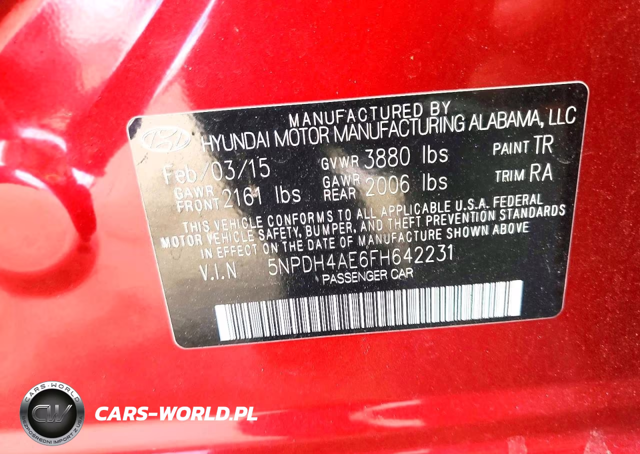 2015 Hyundai Elantra Se VIN:5NPDH4AE6FH642231 - 12