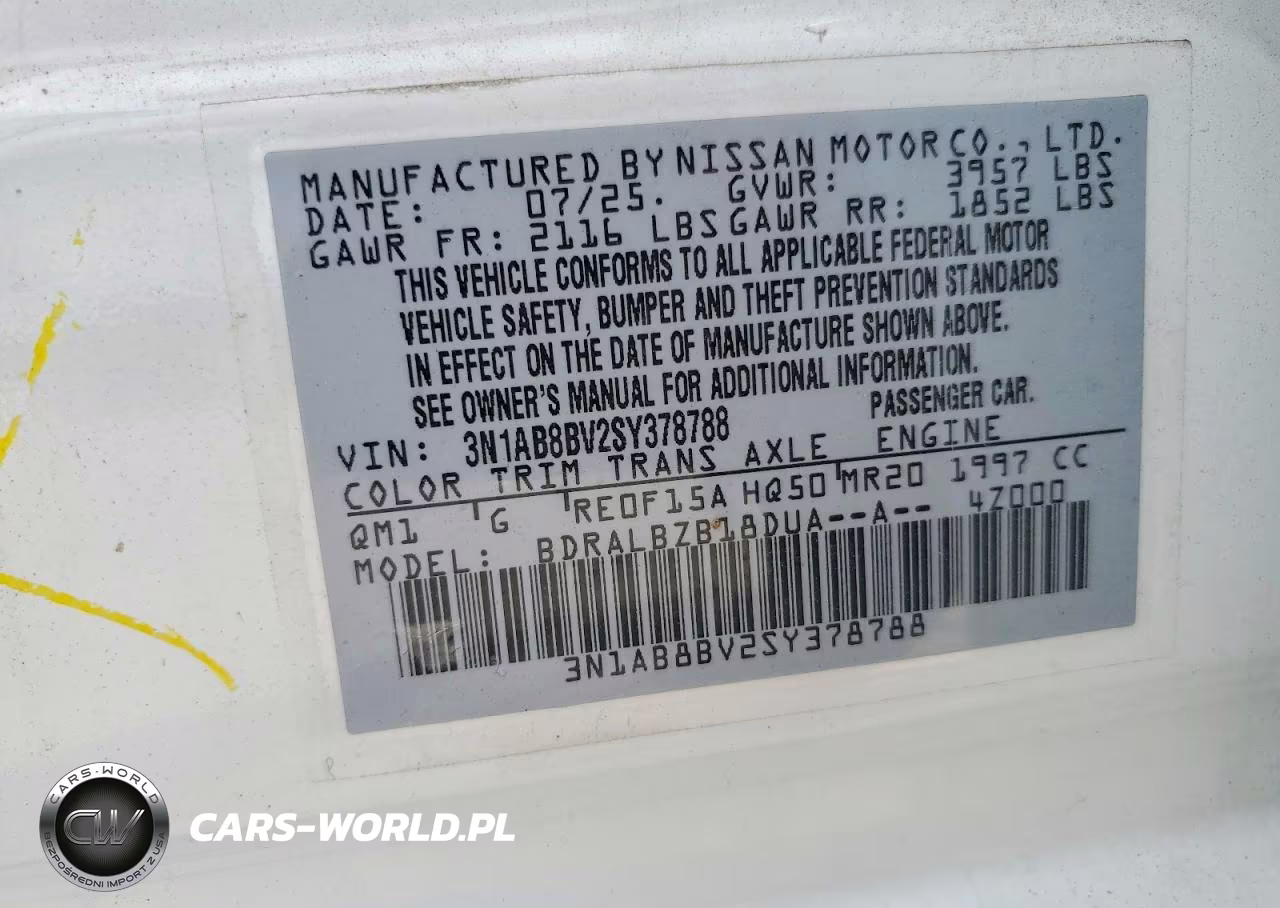 2025 Nissan Sentra S VIN:3N1AB8BV2SY378788 - 12