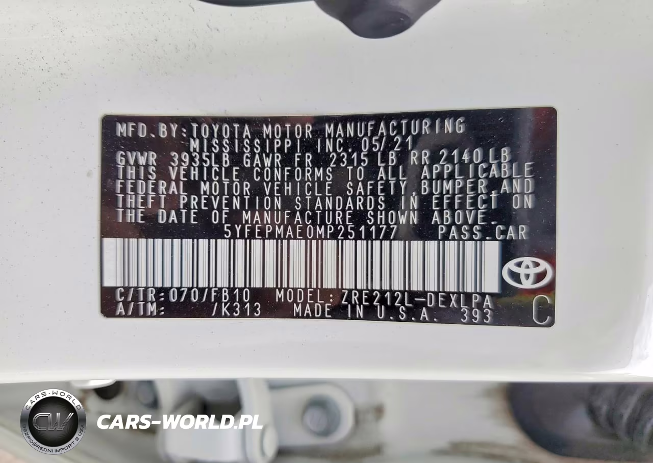 2021 Toyota Corolla Le VIN:5YFEPMAE0MP251177 - 12