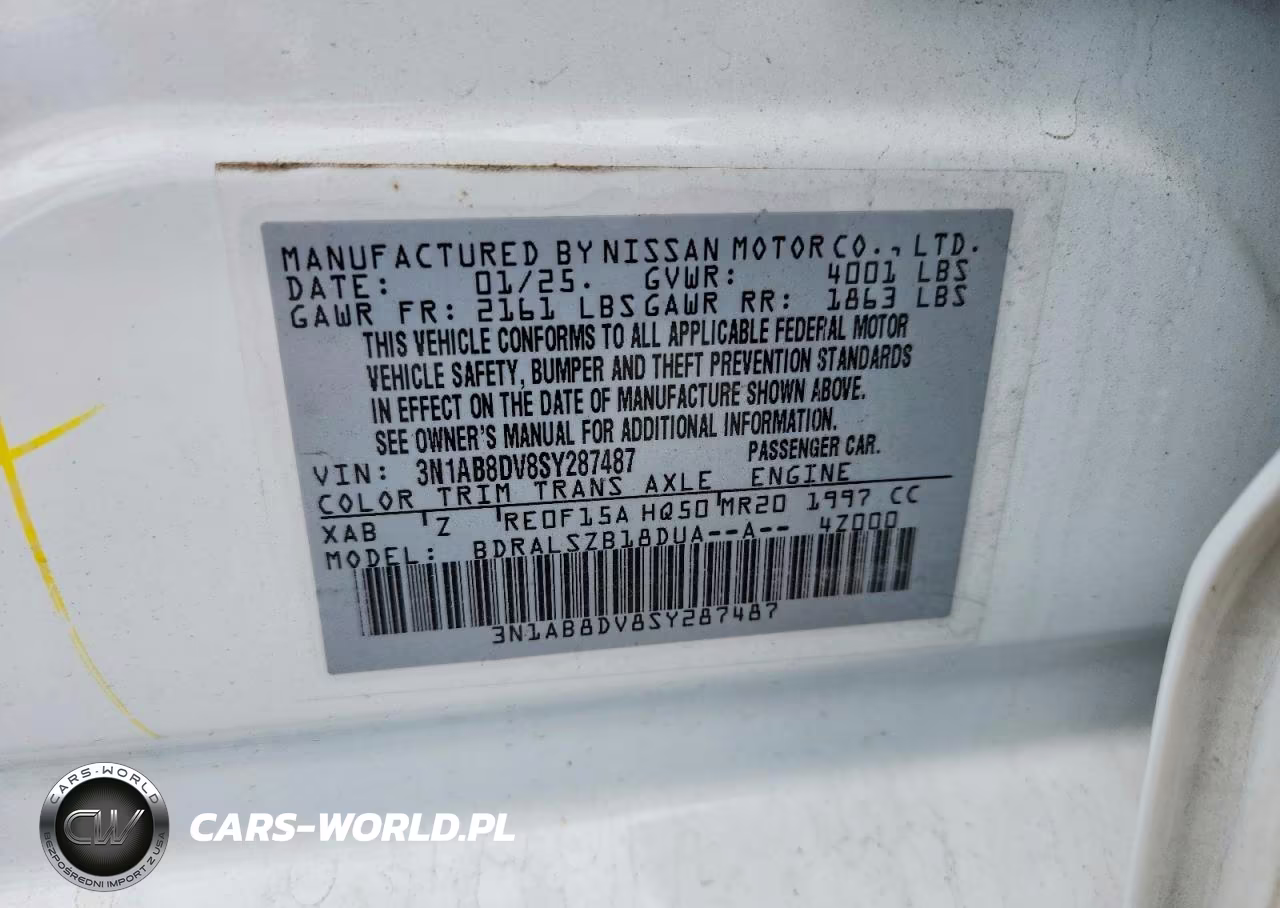 2025 Nissan Sentra Sr VIN:3N1AB8DV8SY287487 - 12