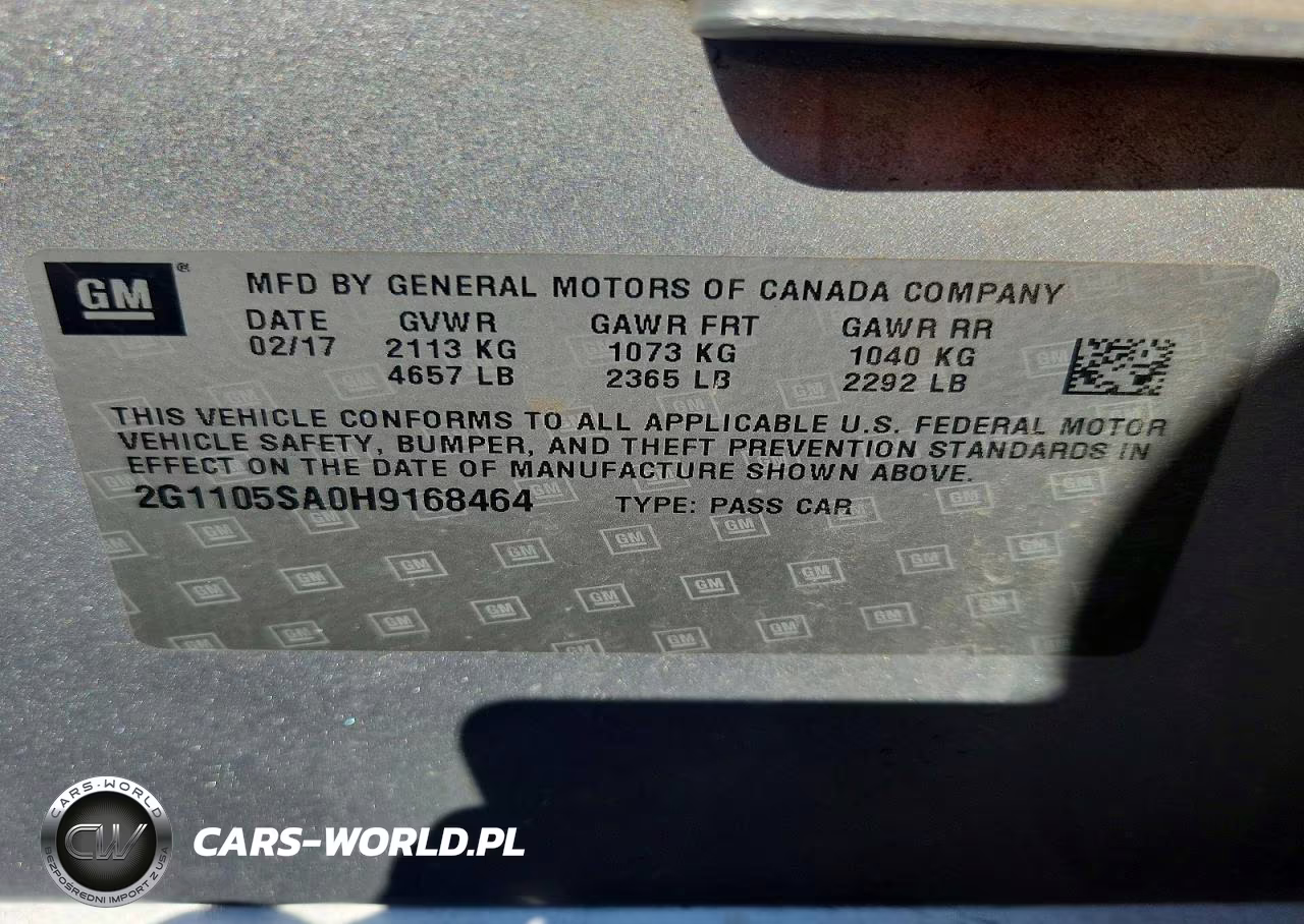 2017 Chevrolet Impala Lt VIN:2G1105SA0H9168464 - 12