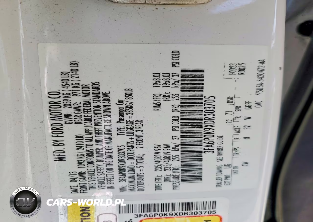 2013 Ford Fusion Titanium VIN:3FA6P0K9XDR303705 - 12