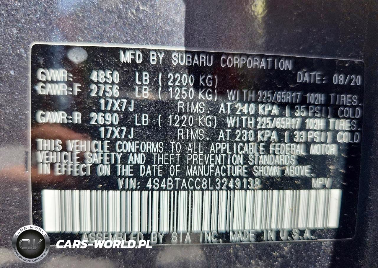 2020 Subaru Outback Premium VIN:4S4BTACC8L3249138 - 13