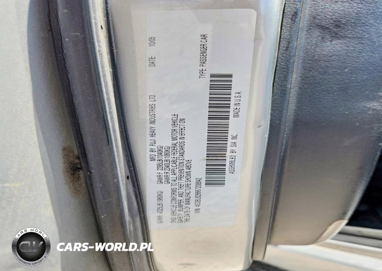 2006 Subaru Legacy 2.5I Limited VIN:4S3BL626667208842 - 12