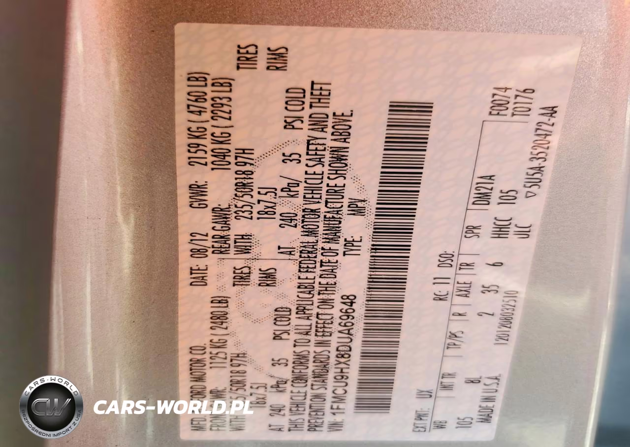 2013 Ford Escape Sel VIN:1FMCU9HX8DUA69648 - 13