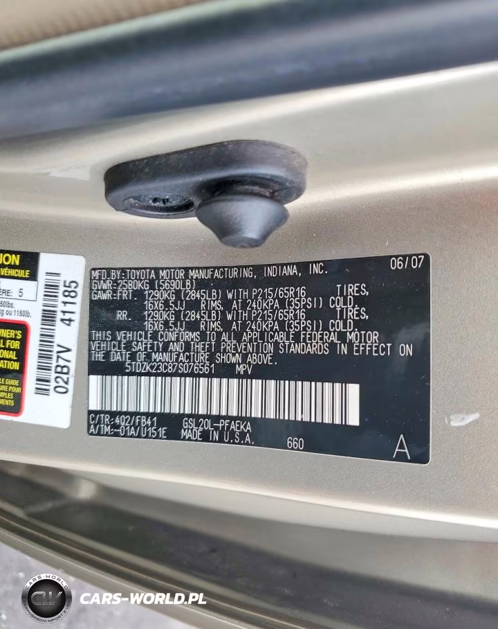 2007 Toyota Sienna Ce 7-Passenger VIN:5TDZK23C87S076561 - 12