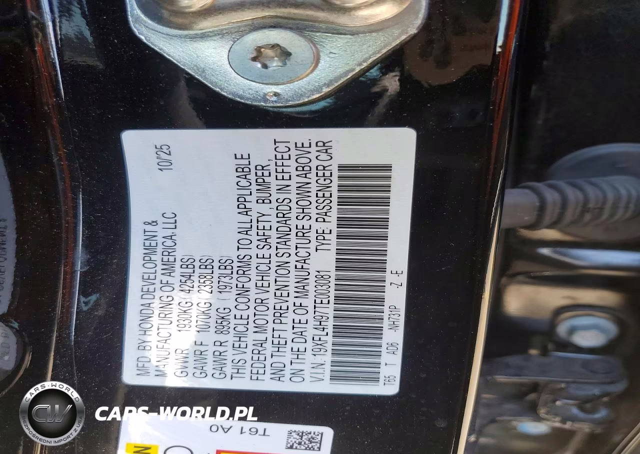 2026 Honda Civic Sport Touring VIN:19XFL4H97TE003081 - 13