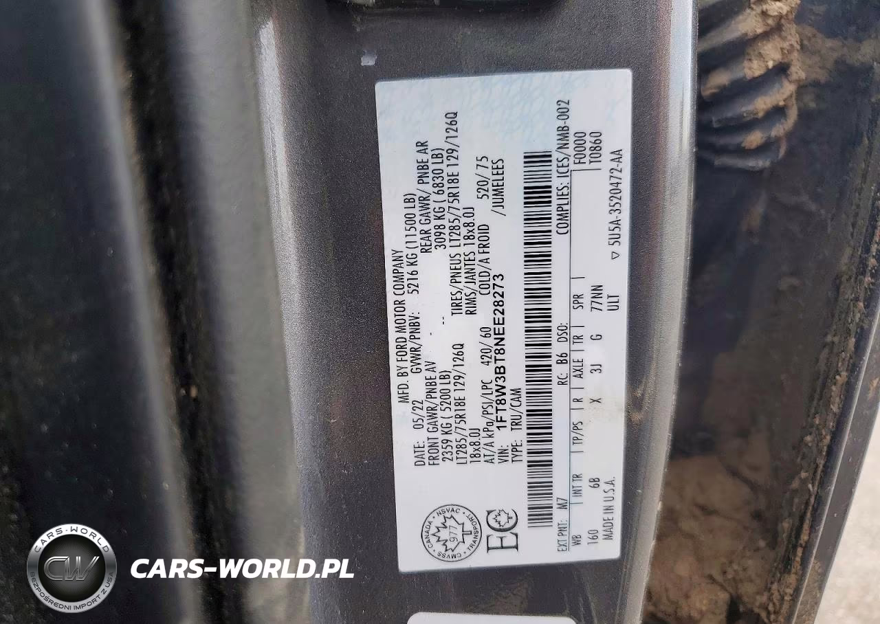 2022 Ford F350 Super Duty VIN:1FT8W3BT8NEE28273 - 13