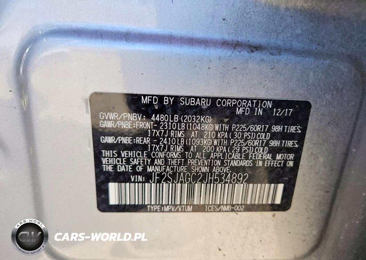 2018 Subaru Forester 2.5I Premium VIN:JF2SJAGC2JH534892 - 13