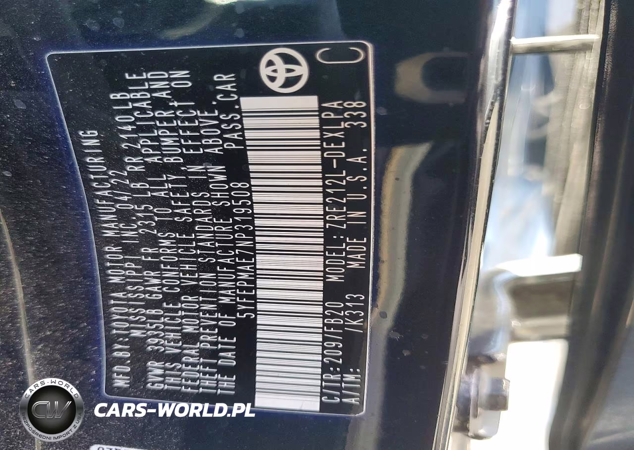 2022 Toyota Corolla Le VIN:5YFEPMAE7NP319508 - 12