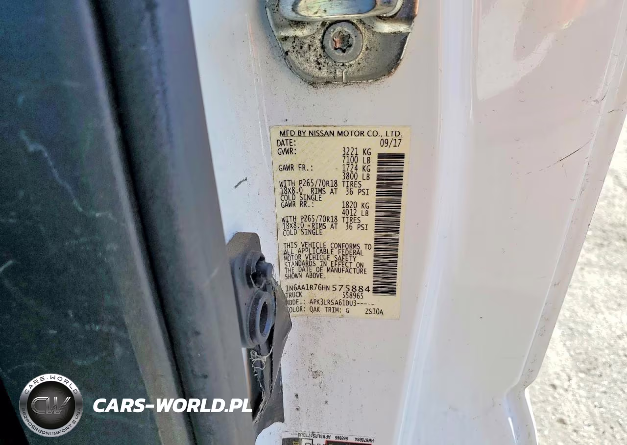2017 Nissan Titan S VIN:1N6AA1R76HN575884 - 12