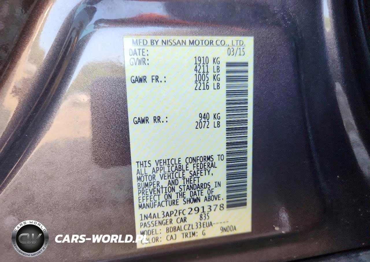 2015 Nissan Altima VIN:1N4AL3AP2FC291378 - 12