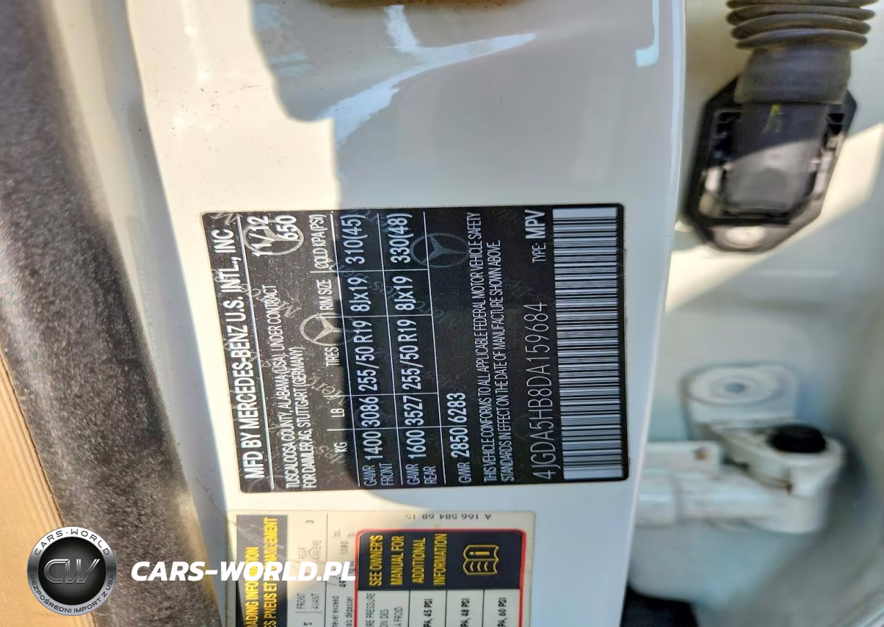 2013 Mercedes-Benz Ml 350 4Matic VIN:4JGDA5HB8DA159684 - 12