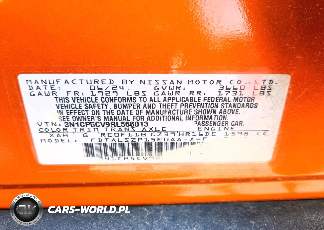 2024 Nissan Kicks Sv VIN:3N1CP5CV9RL566013 - 13