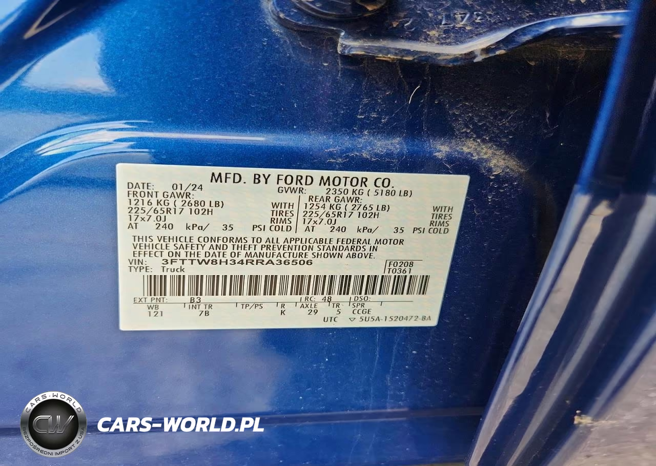 2024 Ford Maverick Xlt VIN:3FTTW8H34RRA36506 - 12