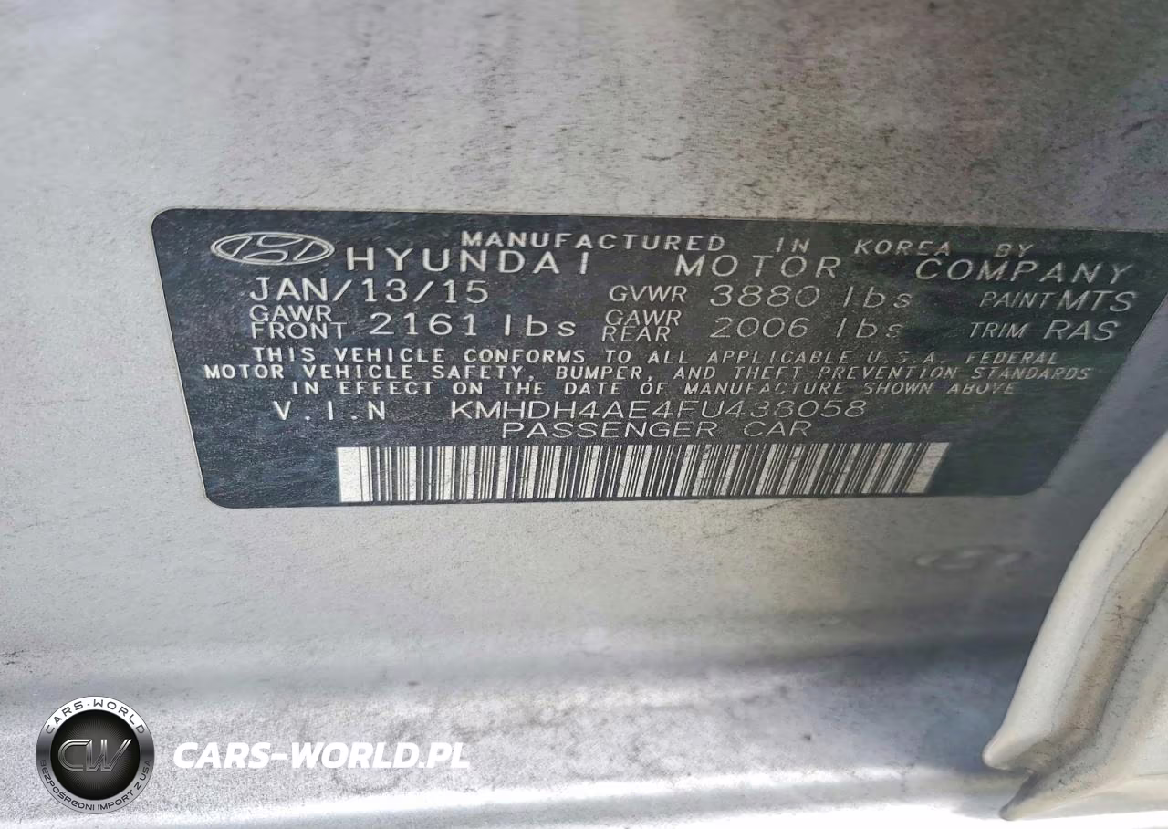 2015 Hyundai Elantra Se VIN:KMHDH4AE4FU438058 - 12