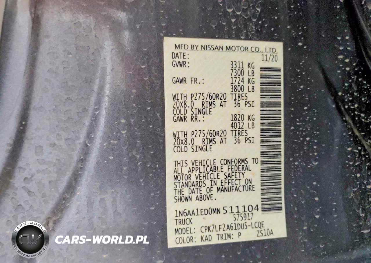 2021 Nissan Titan Platinum Reserve VIN:1N6AA1ED0MN511104 - 12