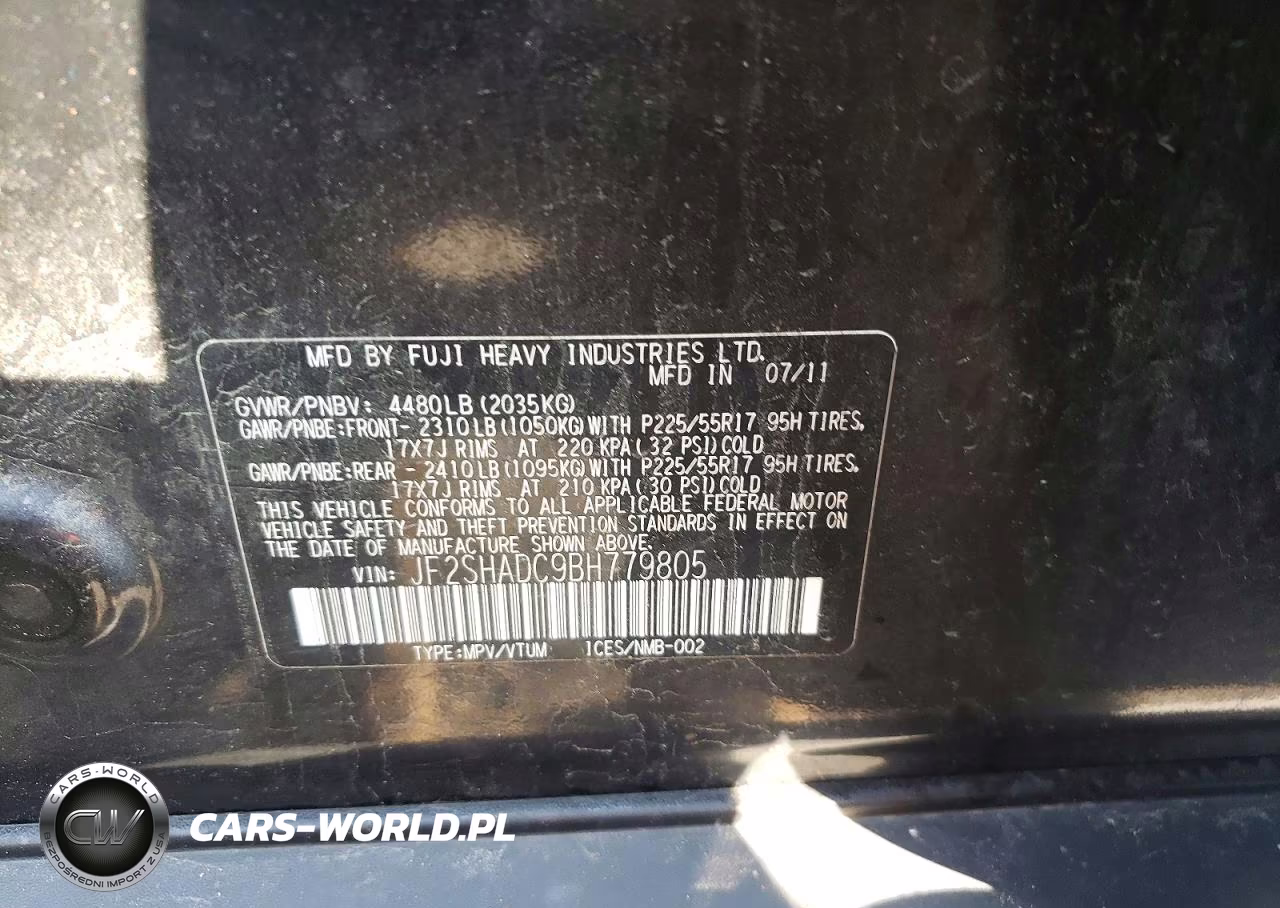 2011 Subaru Forester 2.5X Premium VIN:JF2SHADC9BH779805 - 13