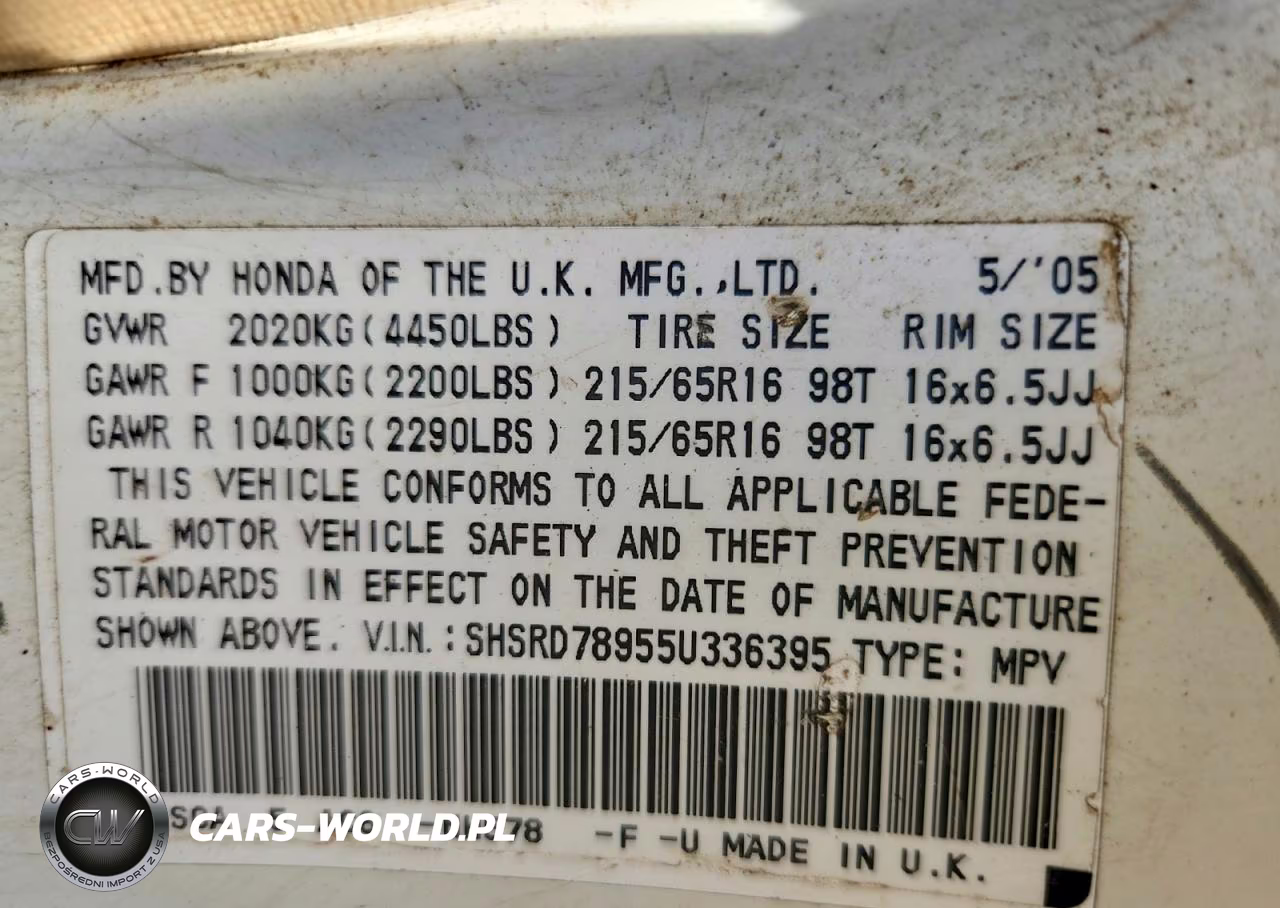 2005 Honda Cr-V Se VIN:SHSRD78955U336395 - 13