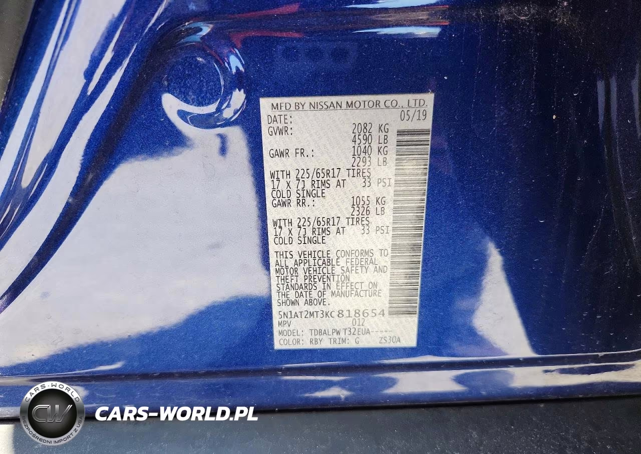 2019 Nissan Rogue S VIN:5N1AT2MT3KC818654 - 14