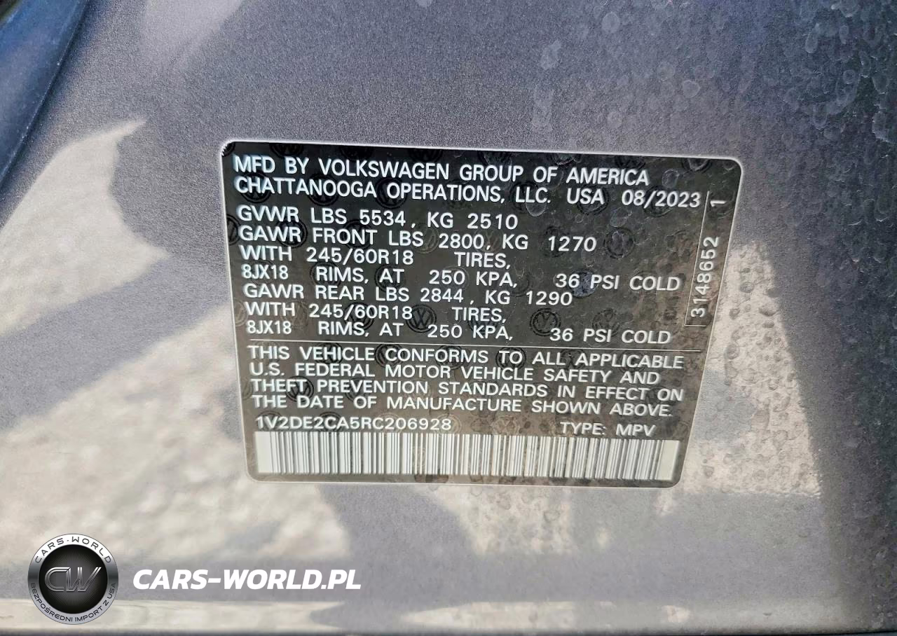 2024 Volkswagen Atlas Cross Sport Se VIN:1V2DE2CA5RC206928 - 14