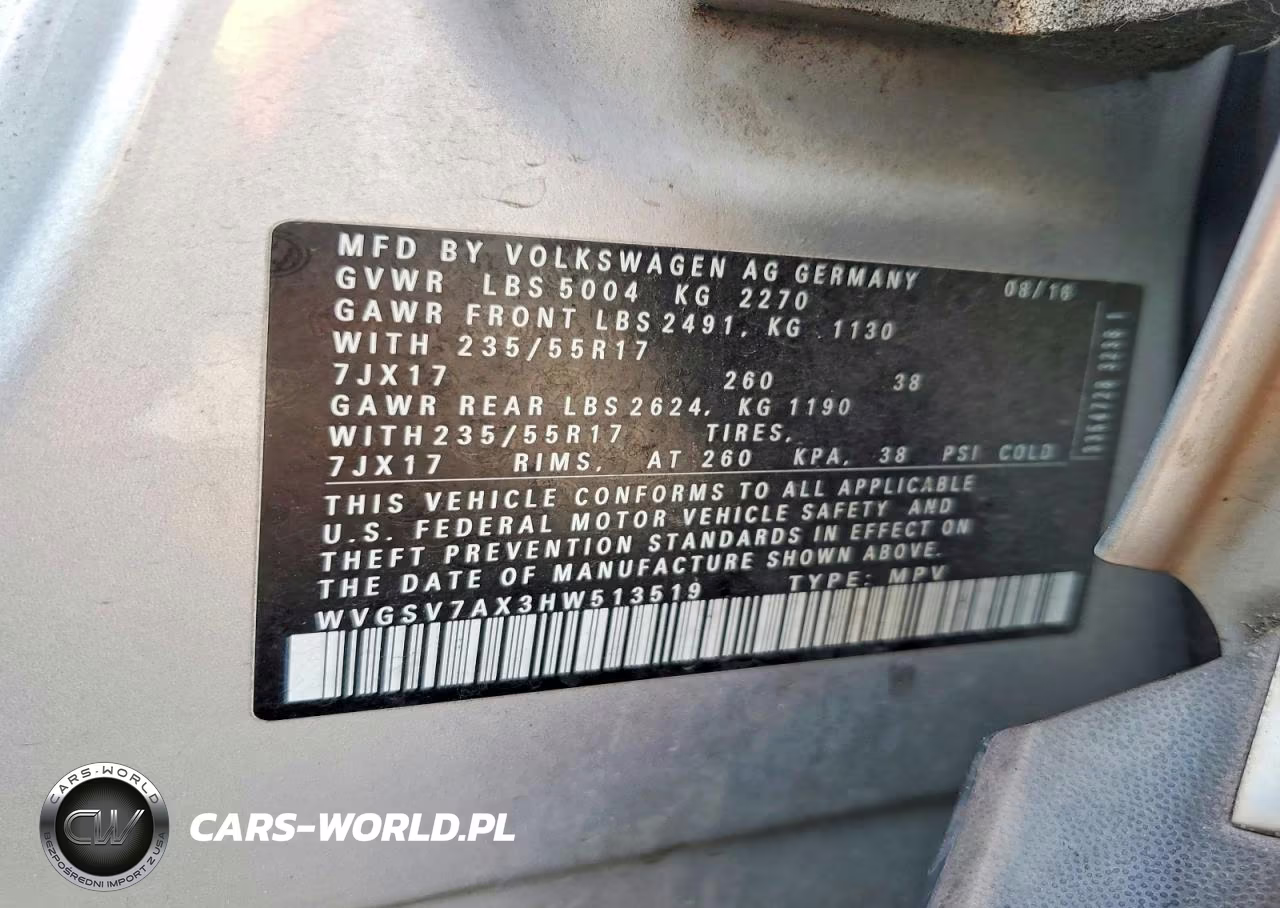 2017 Volkswagen Tiguan Wolfsburg VIN:WVGSV7AX3HW513519 - 13