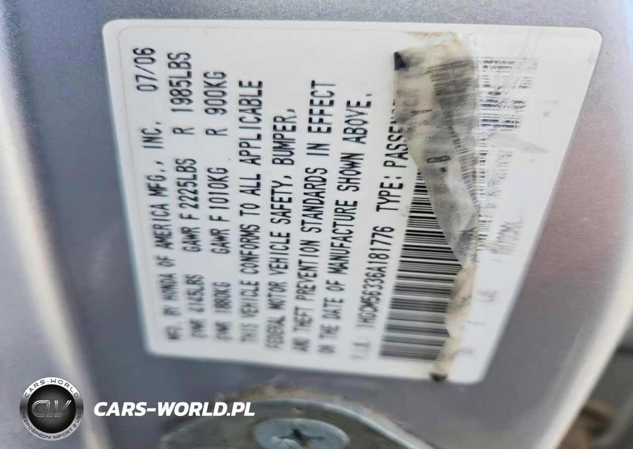 2006 Honda Accord Se VIN:1HGCM56336A181776 - 12