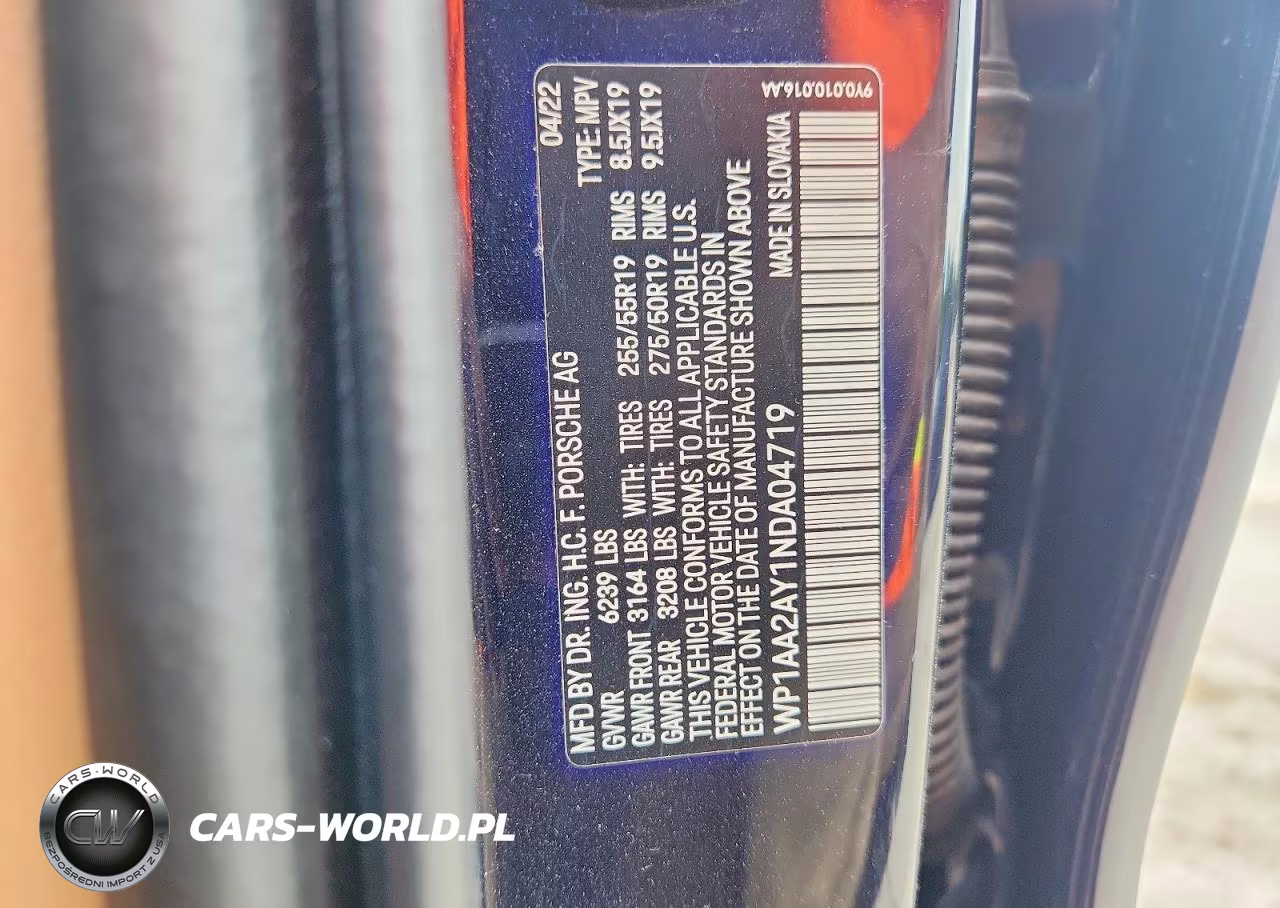 PORSCHE CAYENNE VIN:WP1AA2AY1NDA04719 - 13