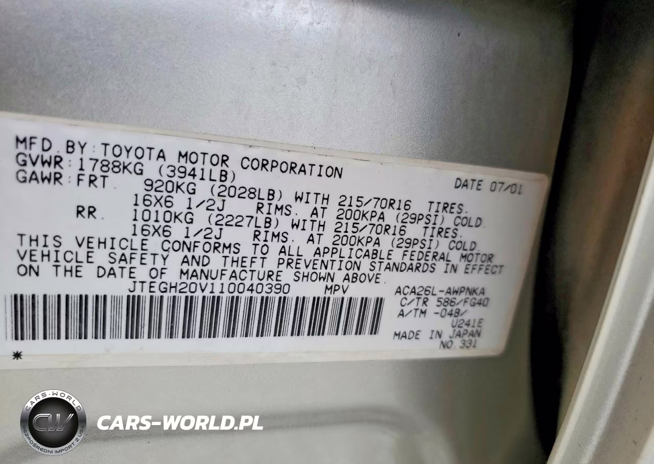 2001 Toyota Rav4 Base VIN:JTEGH20V110040390 - 13