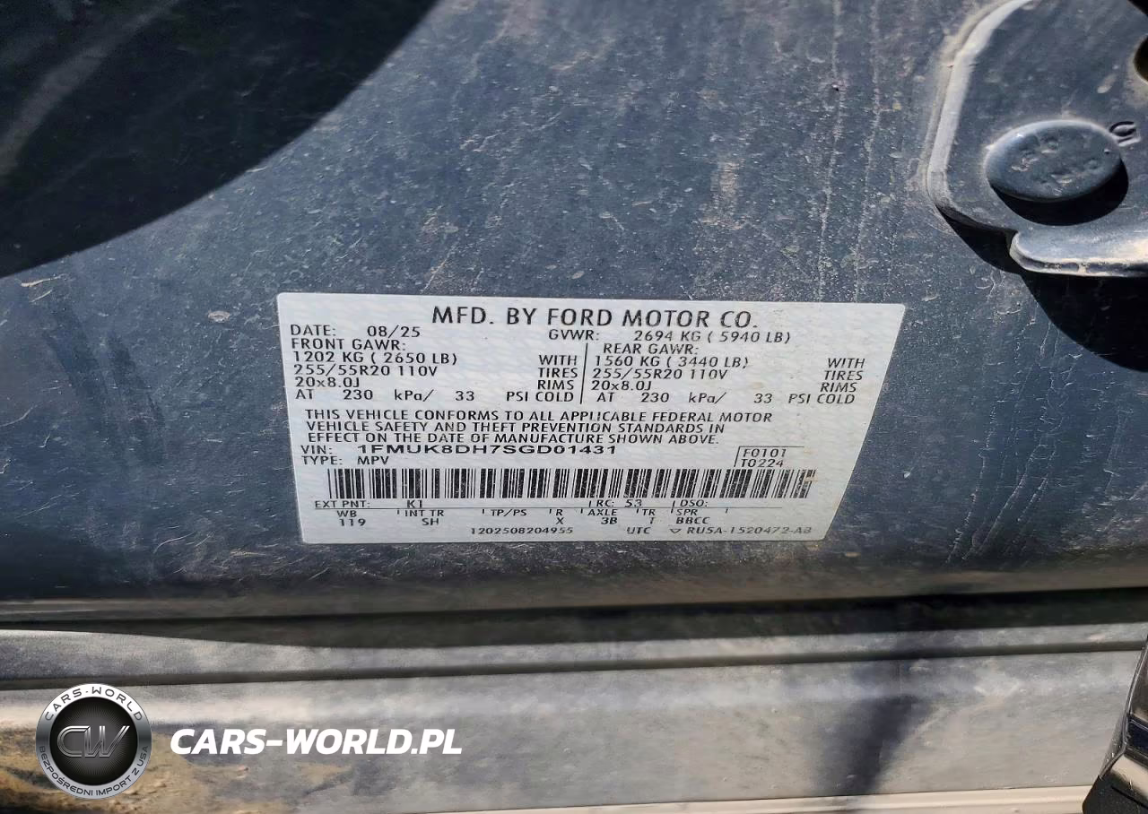 2025 Ford Explorer Active VIN:1FMUK8DH7SGD01431 - 14
