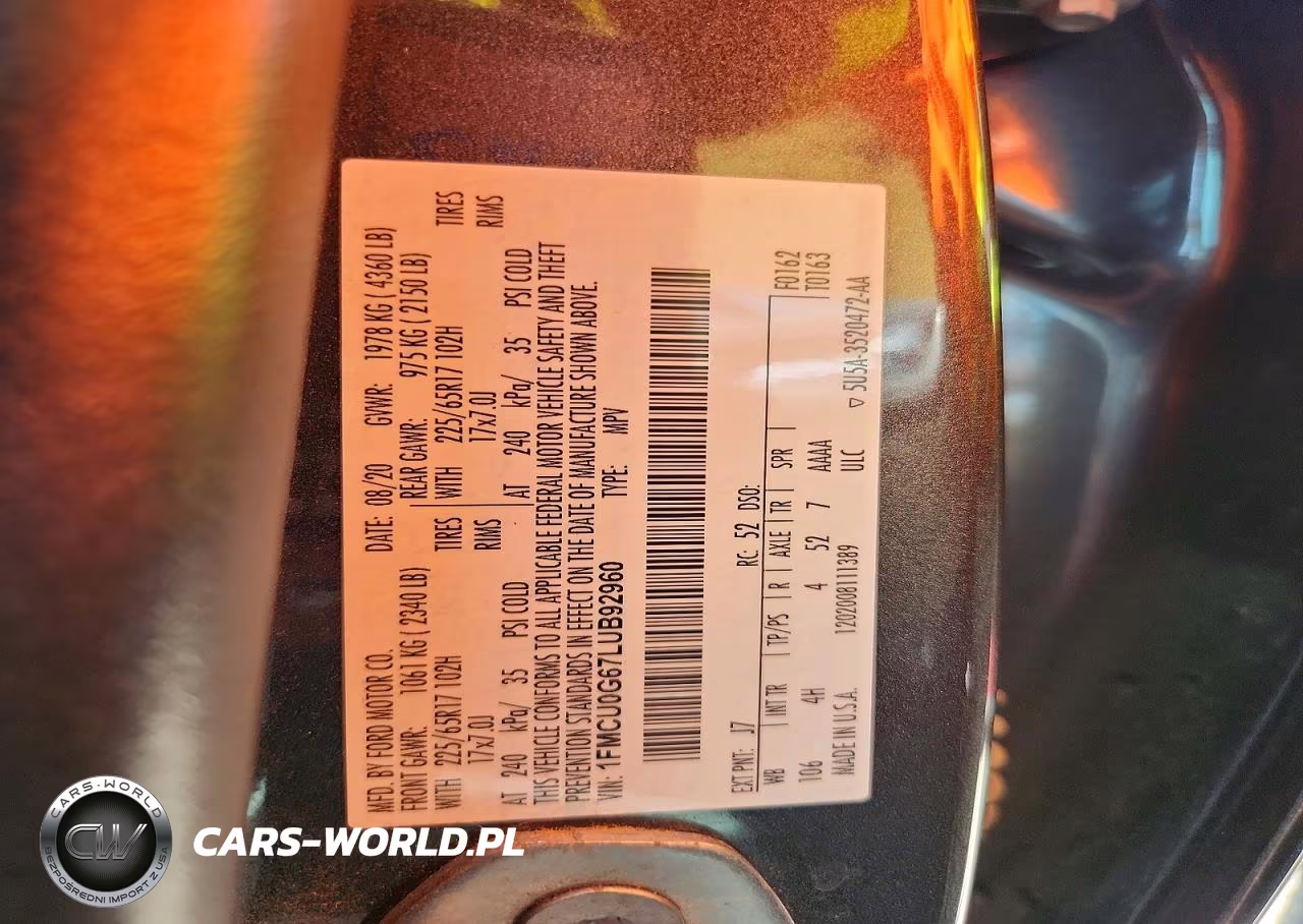 2020 Ford Escape Se VIN:1FMCU0G67LUB92960 - 12
