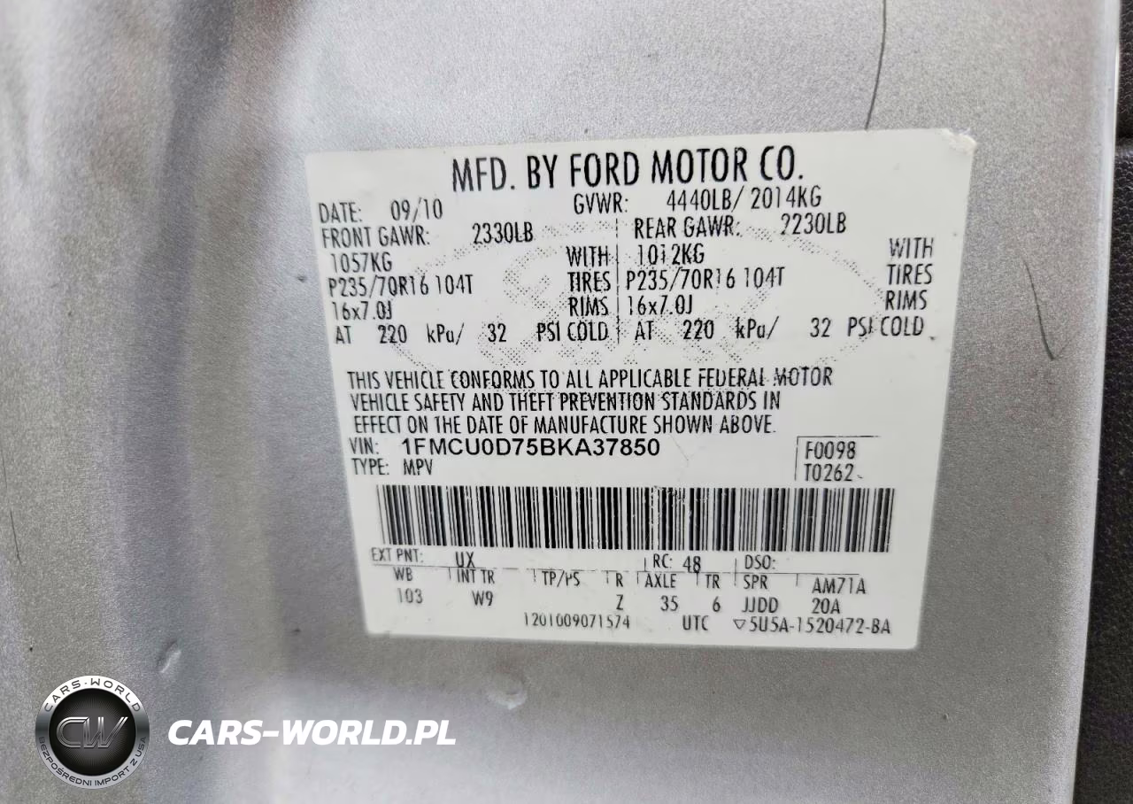 2011 Ford Escape Xlt VIN:1FMCU0D75BKA37850 - 12