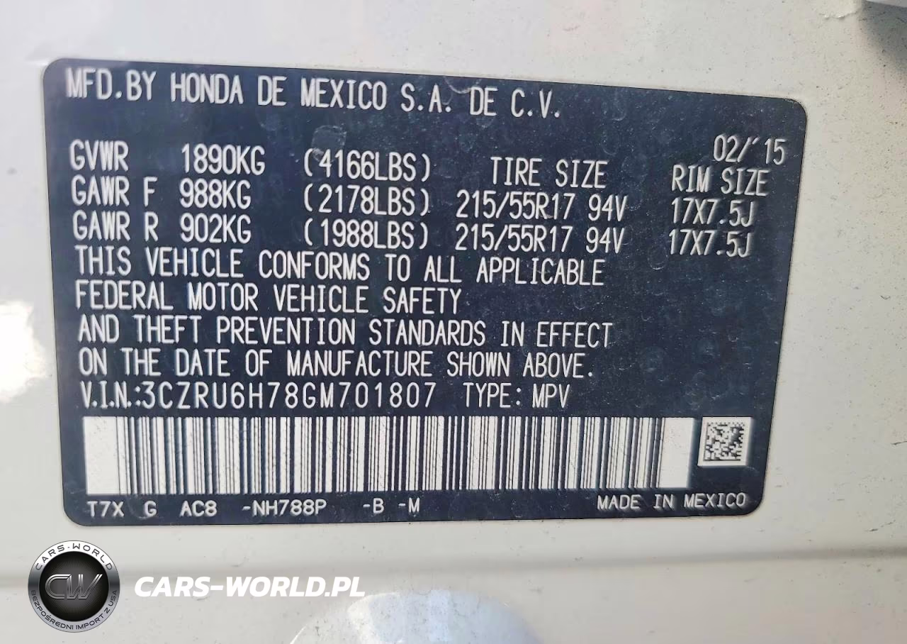 2016 Honda Hr-V Exl VIN:3CZRU6H78GM701807 - 14