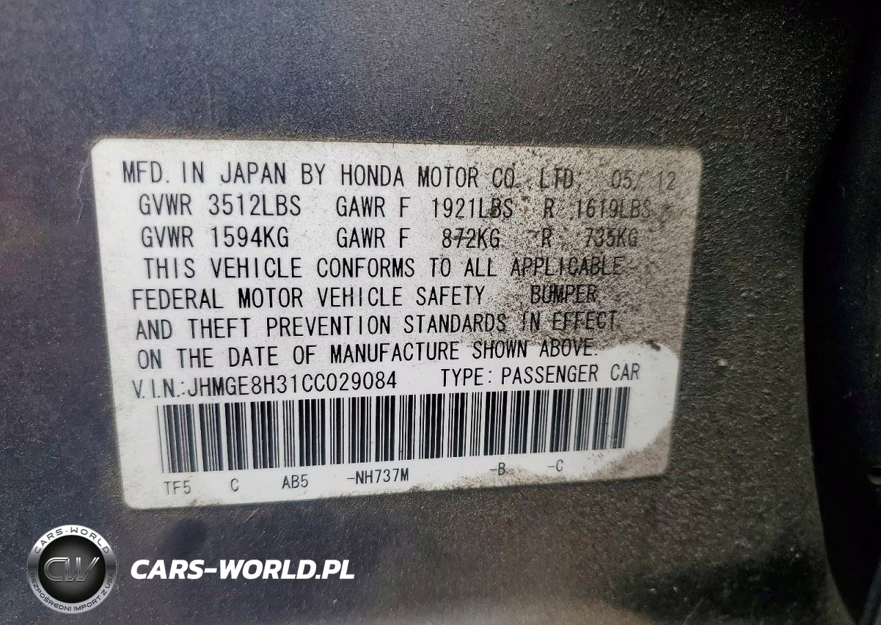 2012 Honda Fit VIN:JHMGE8H31CC029084 - 12