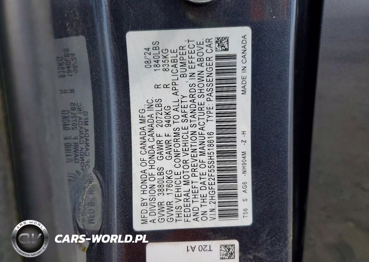 2025 Honda Civic Sport VIN:2HGFE2F55SH518616 - 12