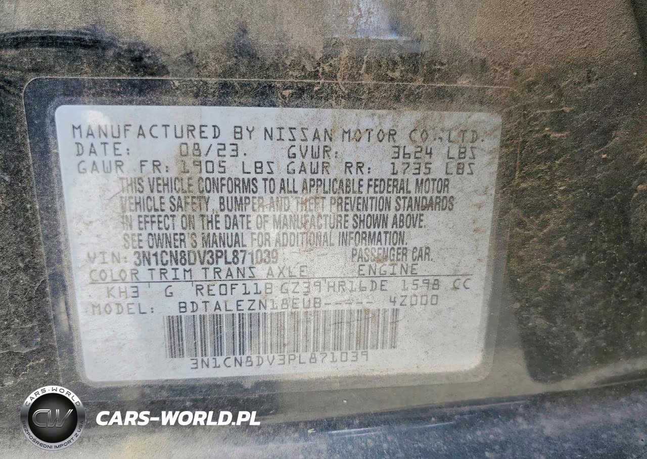 2023 Nissan Versa S VIN:3N1CN8DV3PL871039 - 12