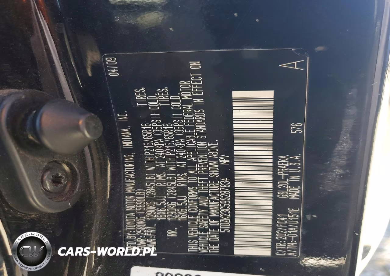 2009 Toyota Sienna Le 8-Passenger VIN:5TDZK23C59S287834 - 13