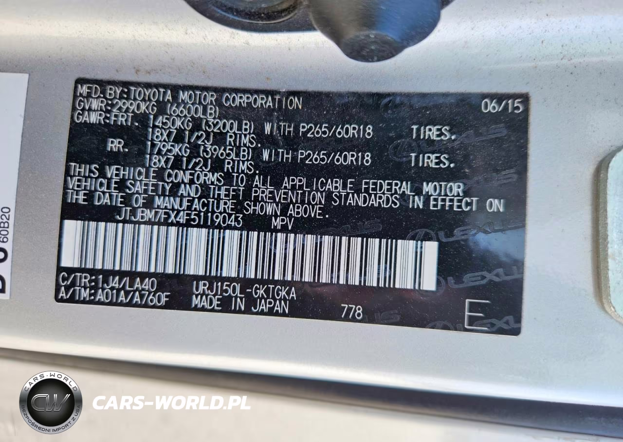 2015 Lexus Gx 460 VIN:JTJBM7FX4F5119043 - 14