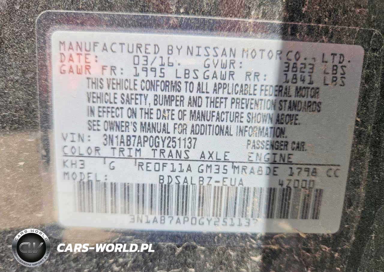 2016 Nissan Sentra S VIN:3N1AB7AP0GY251137 - 12