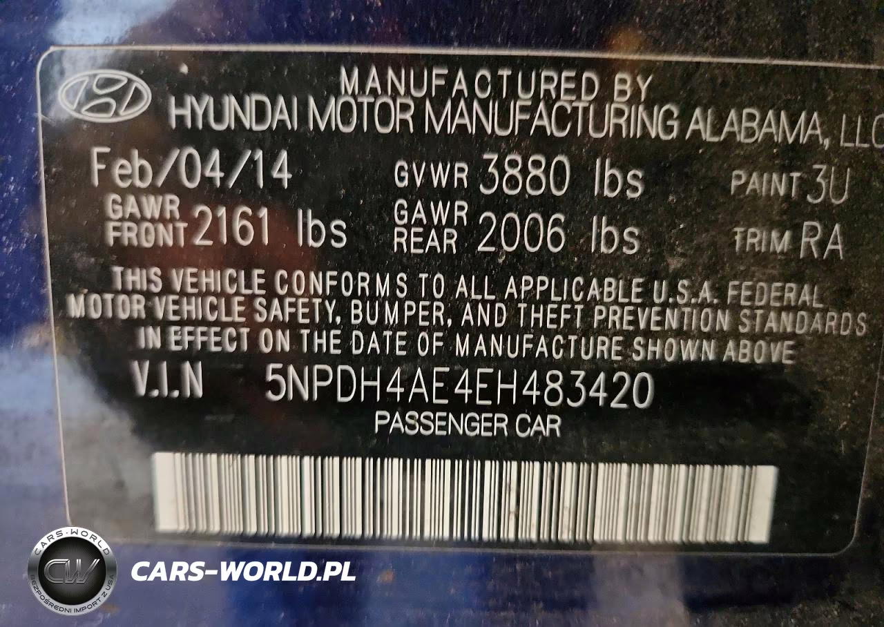 2014 Hyundai Elantra Se VIN:5NPDH4AE4EH483420 - 12