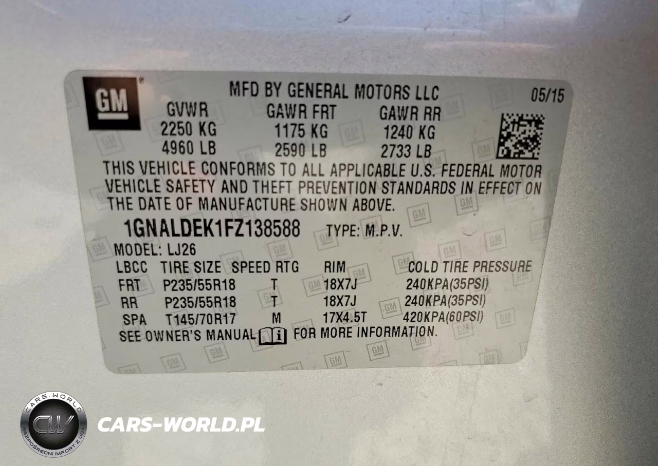 2015 Chevrolet Equinox Ltz VIN:1GNALDEK1FZ138588 - 12