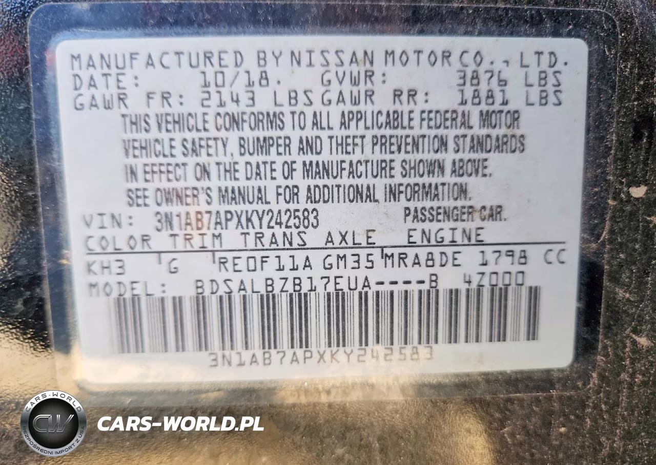 2019 Nissan Sentra S VIN:3N1AB7APXKY242583 - 12