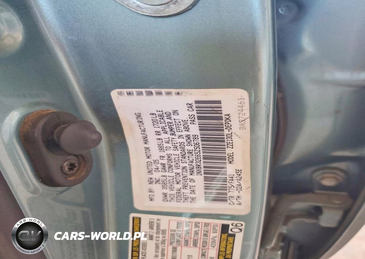 2005 Toyota Corolla Ce VIN:1NXBR32E65Z506789 - 12